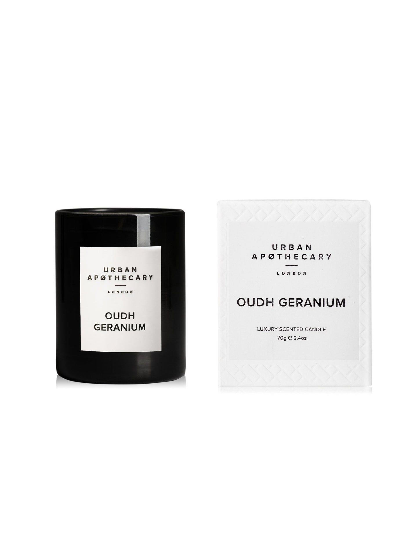 Urban Apothecary London Luxury Oud Geranium Mini Scented Candle Weston Table