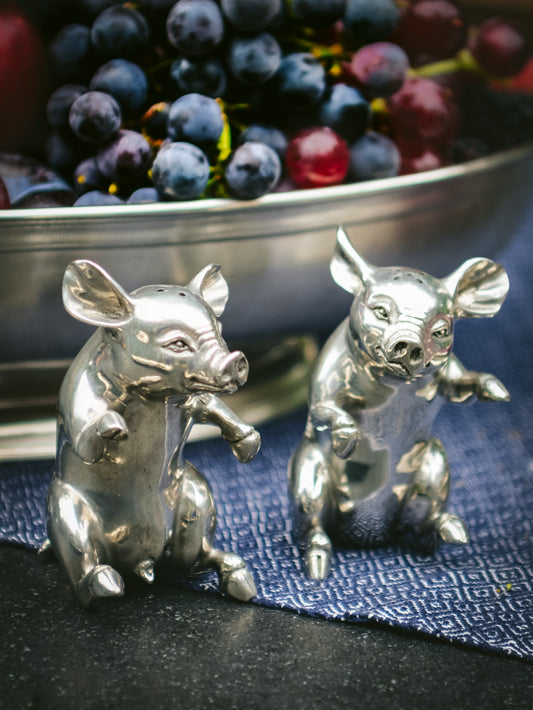 Pewter Pigs Salt & Pepper Shakers Weston Table