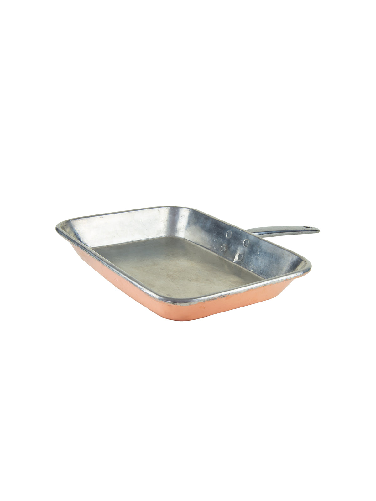 Vintage 1880s Square Copper Handled Pan Weston Table