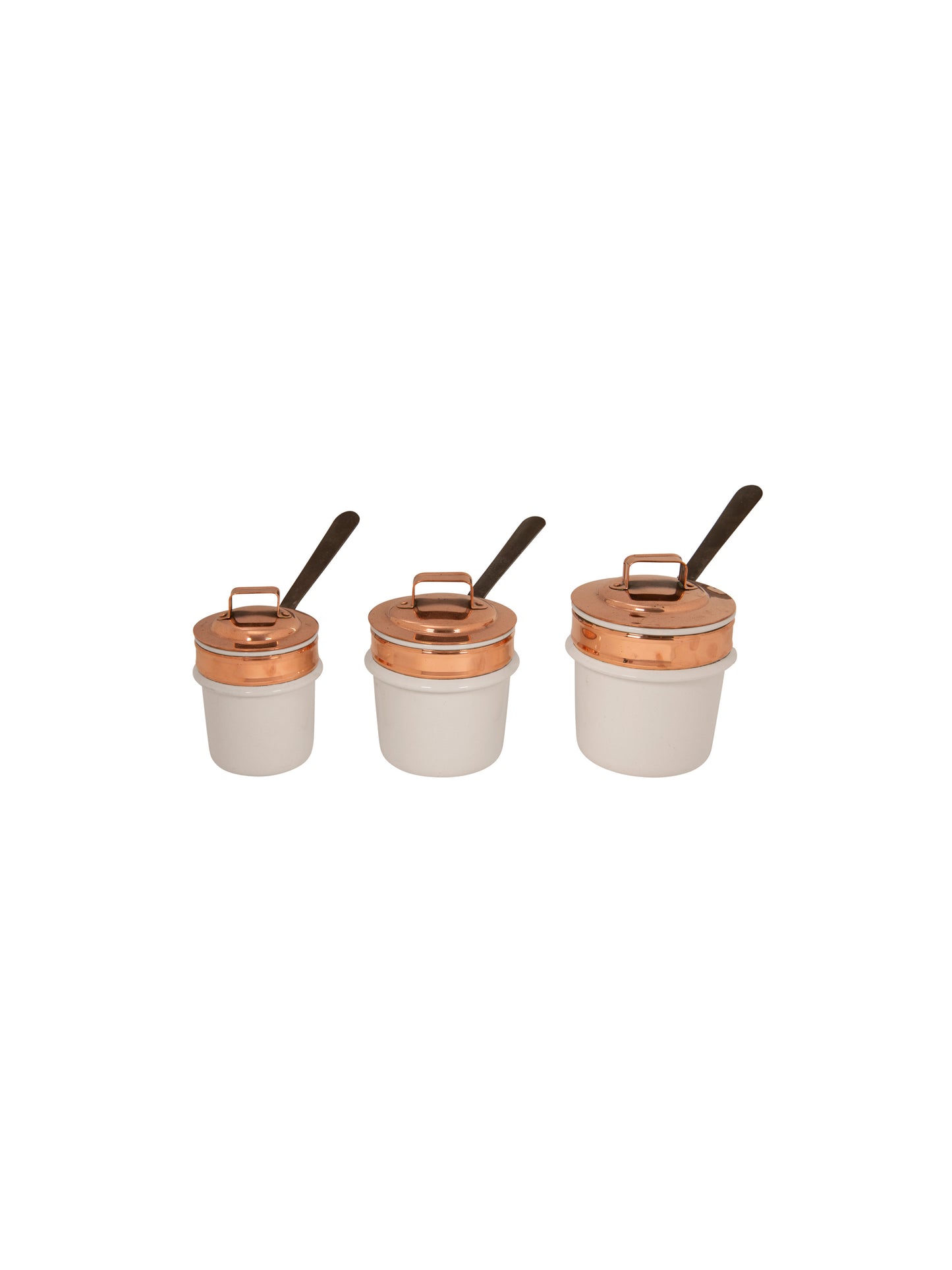 Vintage 1920s English Copper and Ceramic Double Boiler Set Weston Table