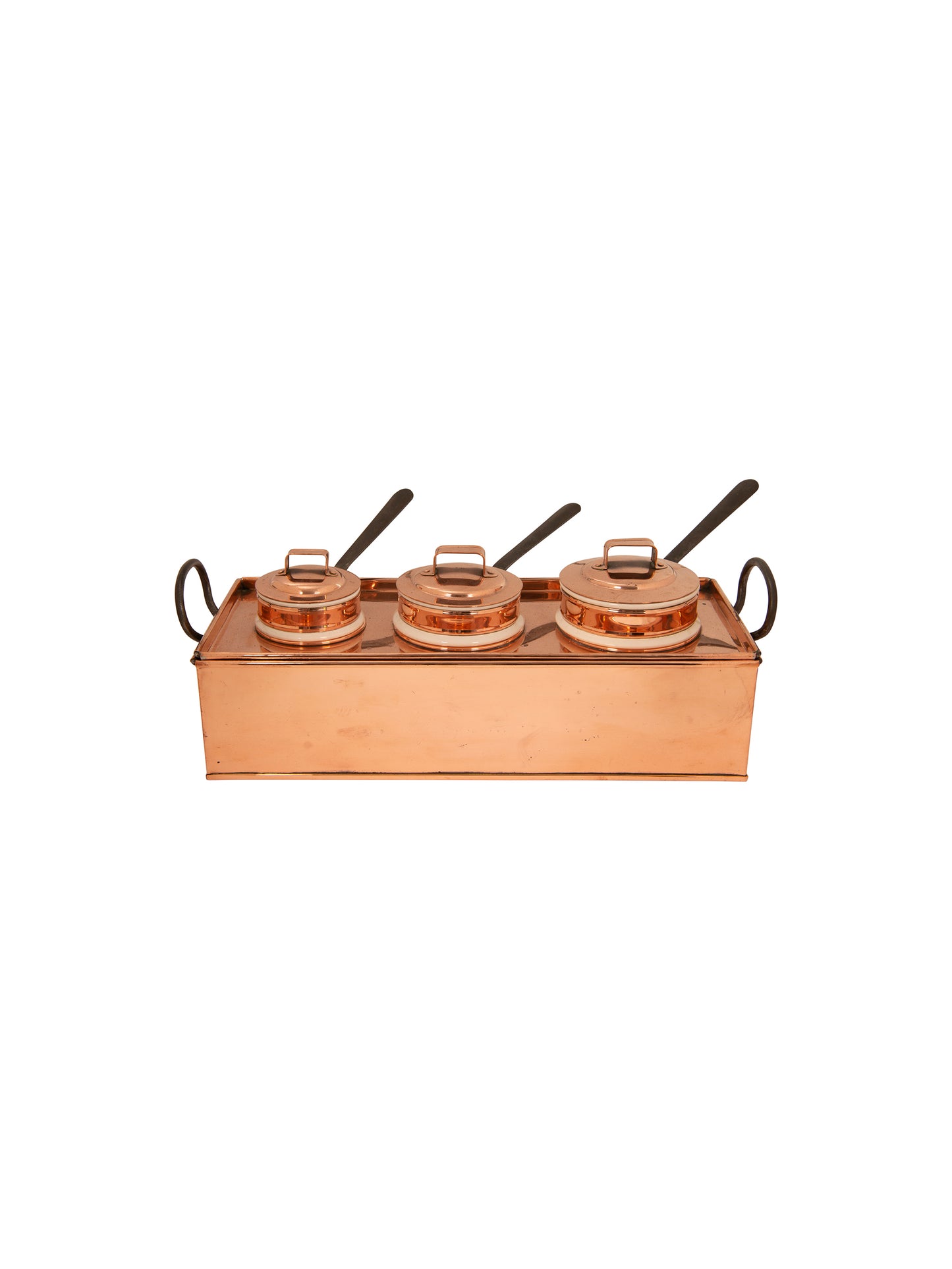 Vintage 1920s English Copper and Ceramic Double Boiler Set Weston Table