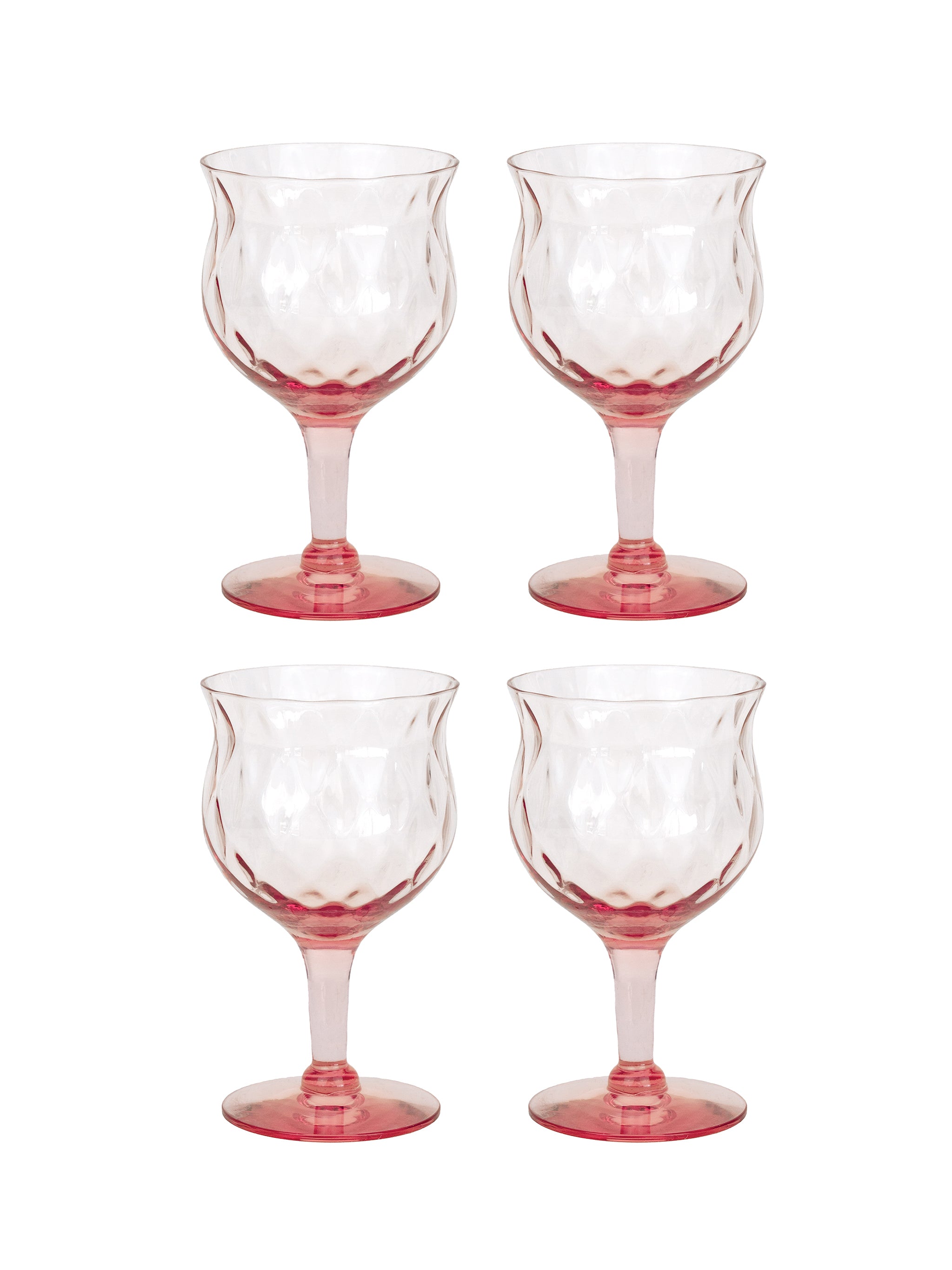 Vintage Style Pressed Glass Goblet Pink