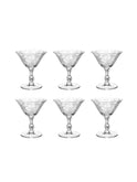 Vintage 1930s Rose Point Cambridge Short Martini Glasses 6 Weston Table
