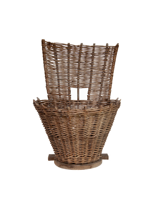 Vintage 1960s French Grape Harvesting Basket Weston Table