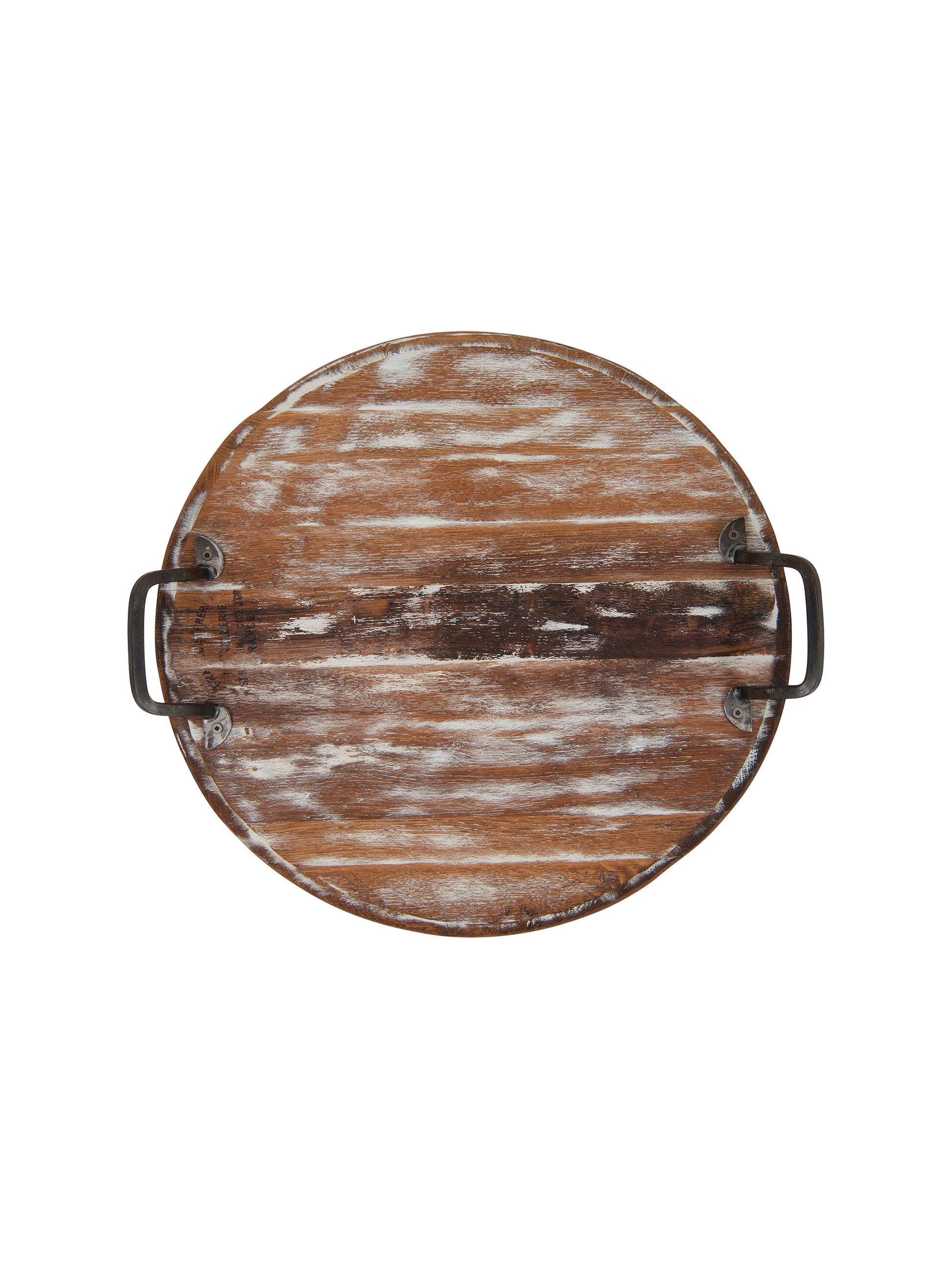 Australian Vintner's Wine Cask Board with Wrought Iron Handles Platter Two Weston Table