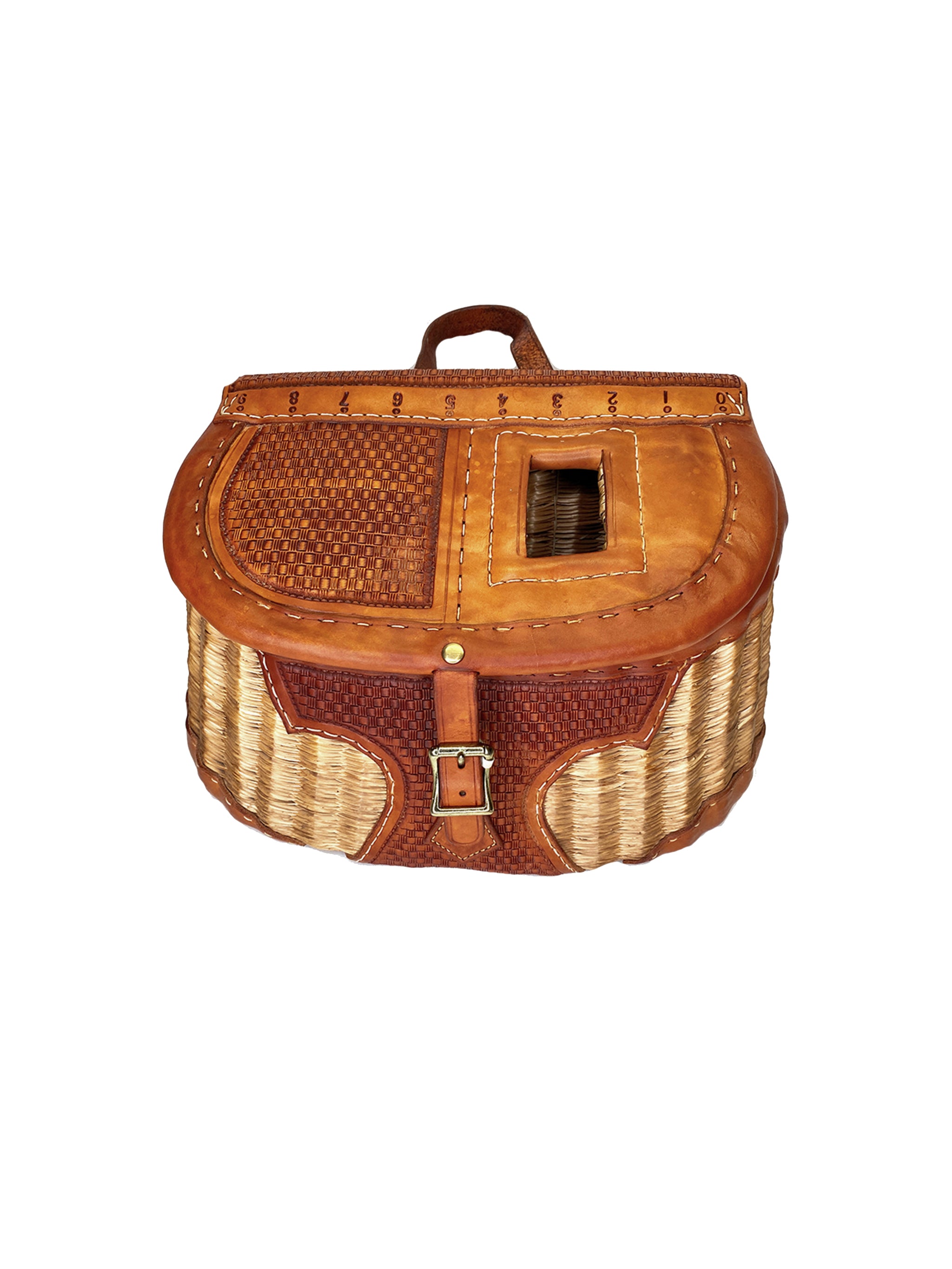 2) Vintage Wicker Fishing Creel Baskets