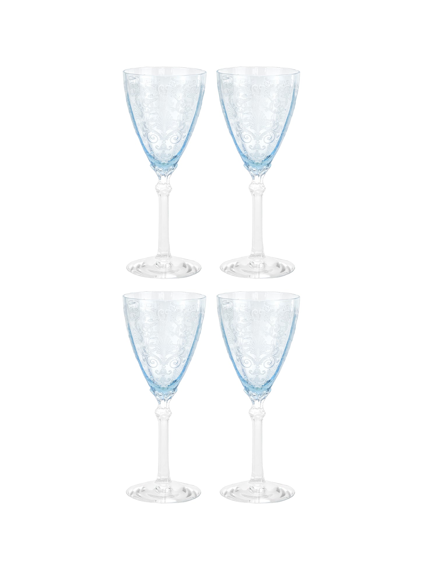 Vintage Fostoria Versailles Azure Goblets Weston Table