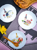 Vintage French Wine and Cheese Cocktail Plates Weston Table