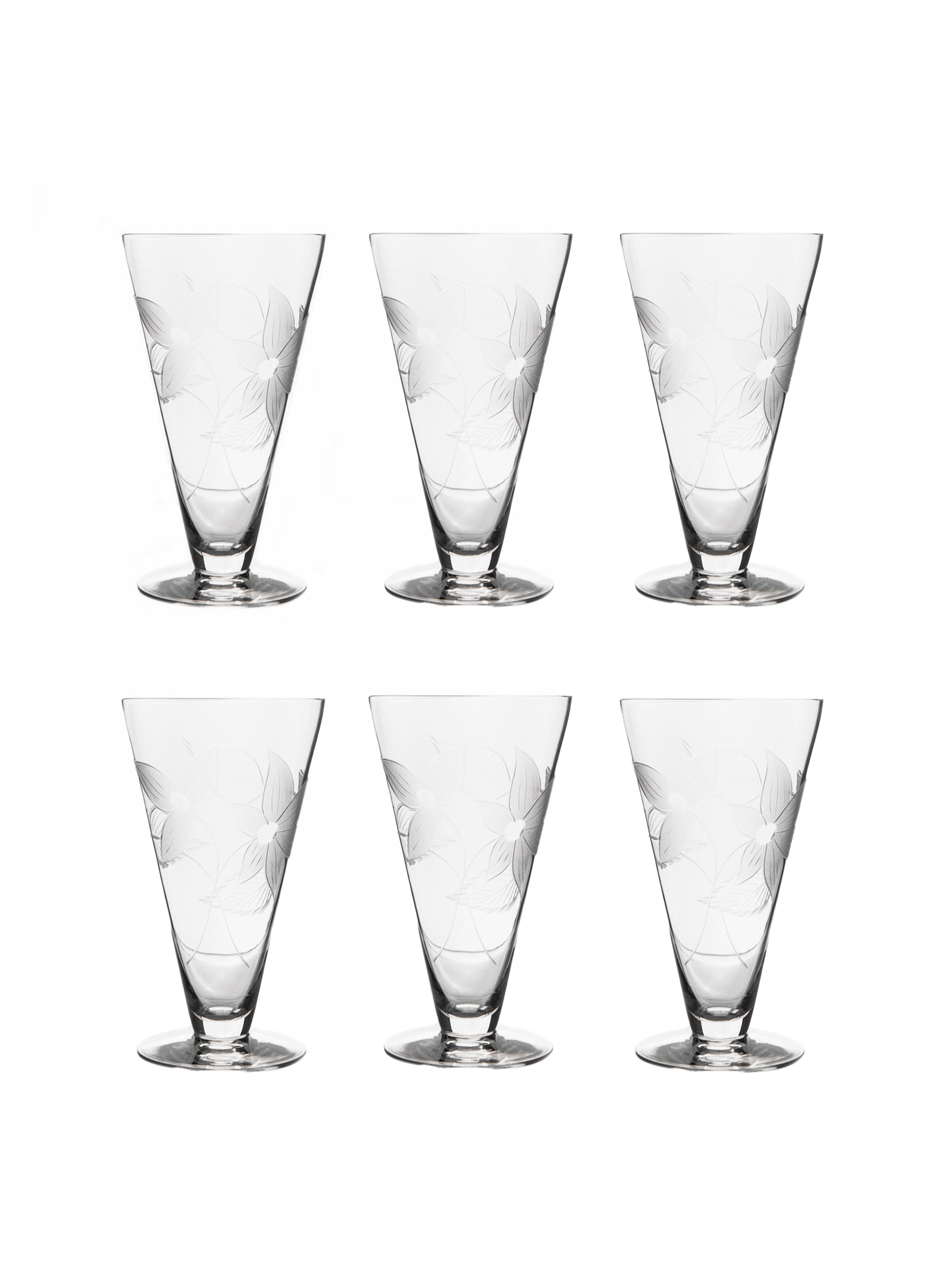 Shop the Vintage Mid Century Clematis Footed Collins Glasses at