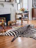 Vintage Mid Century Zebra Hide Rug Weston Table