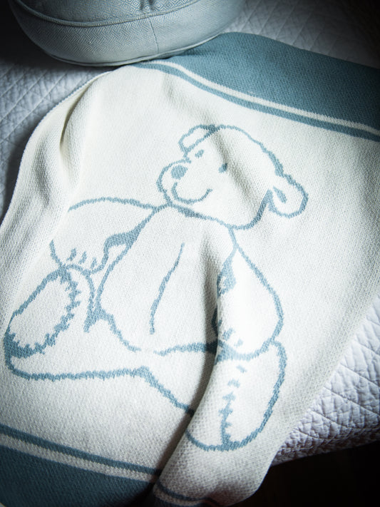 WT Baby Bear Eco Throw Baby Blue Weston Table