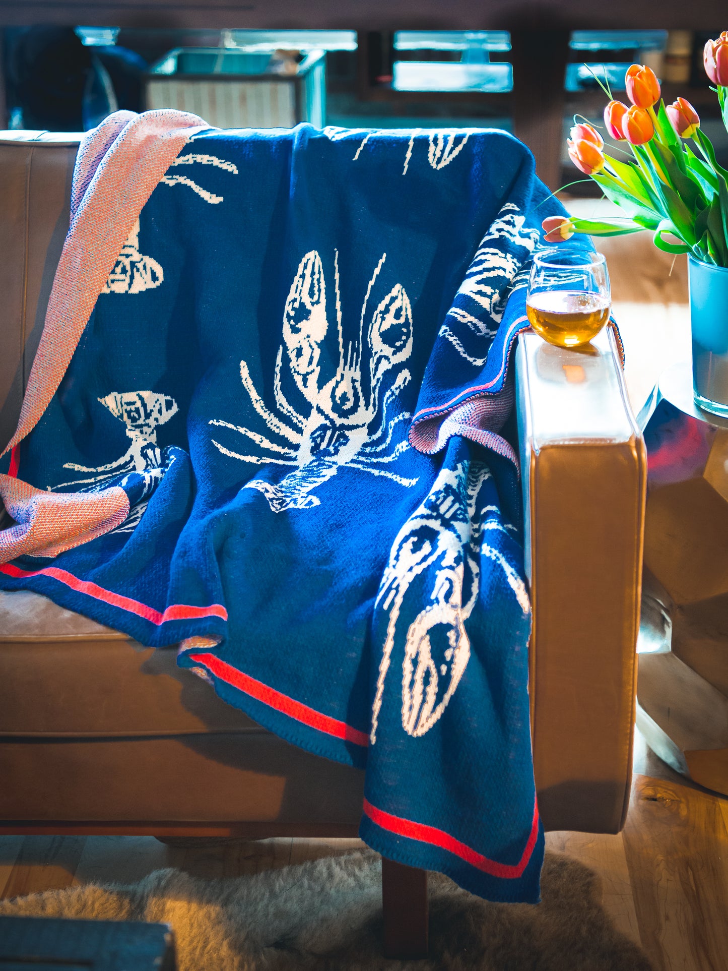 WT Eco Blue Lobster Throw Weston Table