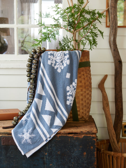 Eco Fair Isle Snowflakes Reversible Throw Weston Table