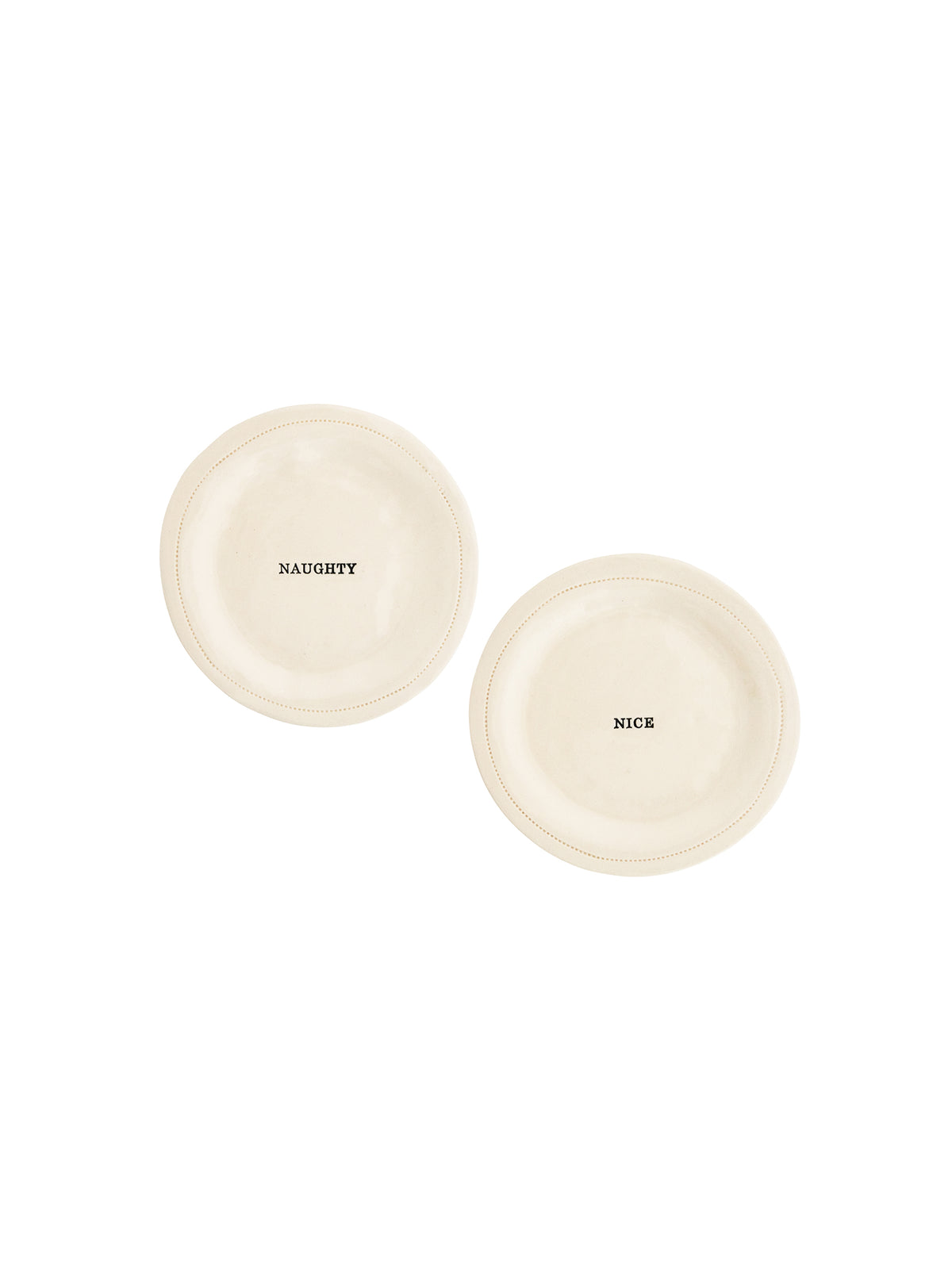 WT Holiday Canapé Plate Naughty and Nice Black Weston Table