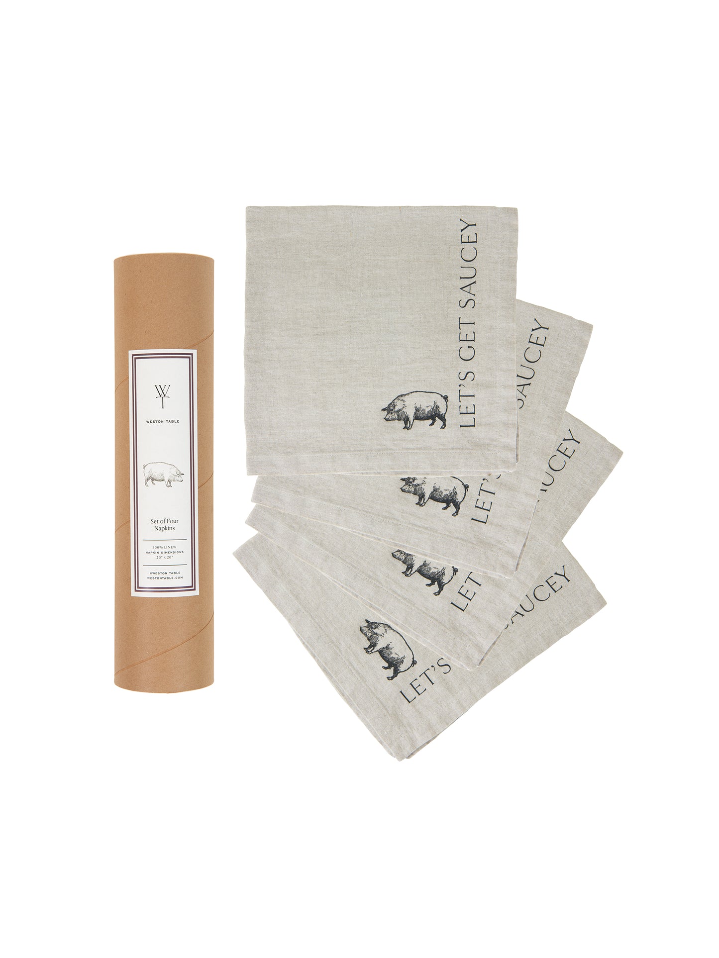 Let's Get Saucey Linen Napkins Weston Table