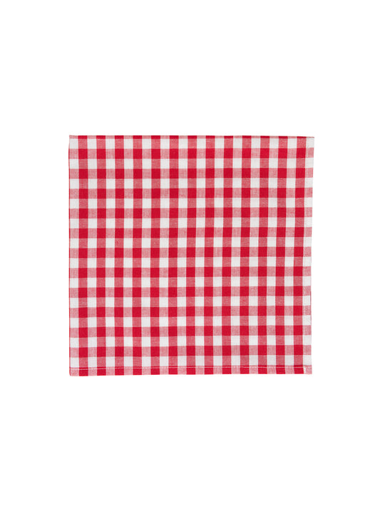 WT Red Gingham Linen Collection Napkins 20 Inch Square Weston Table