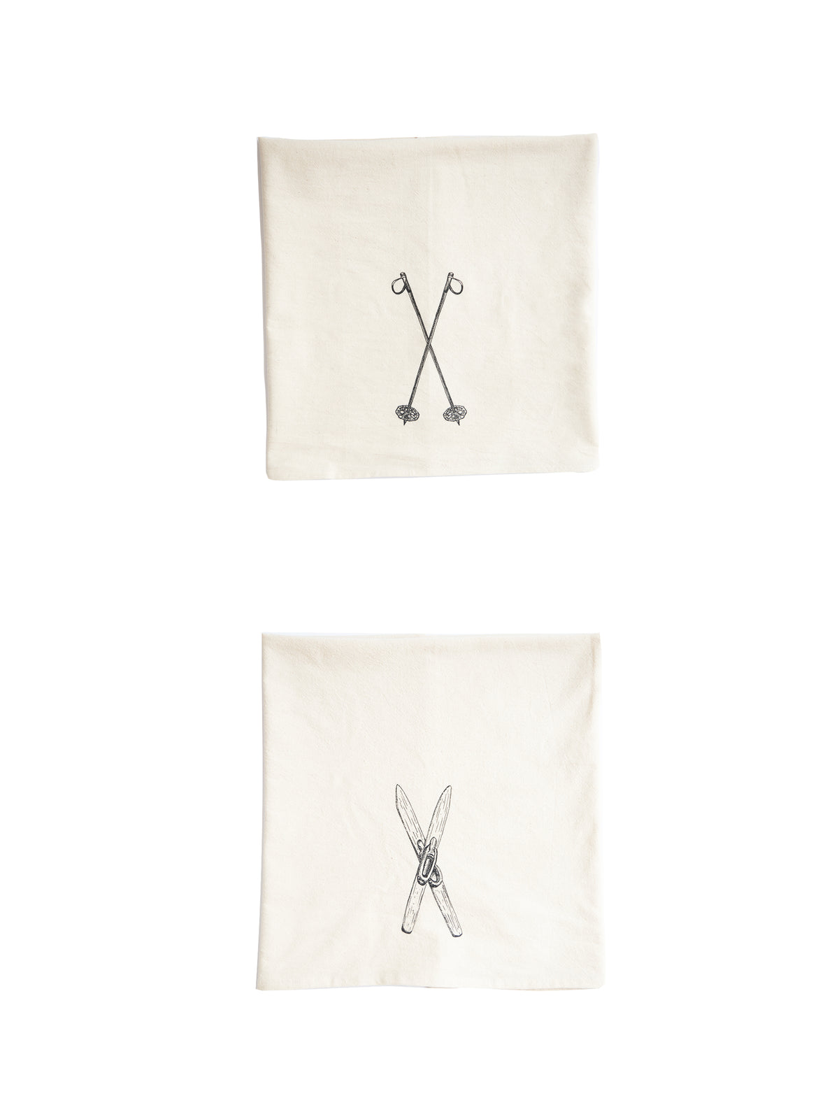 WT Skis and Poles Flour Sack Towel Set Weston Table