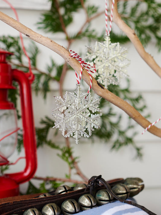 WT Stellar Dendrite Snowflake Pewter Ornament Weston Table