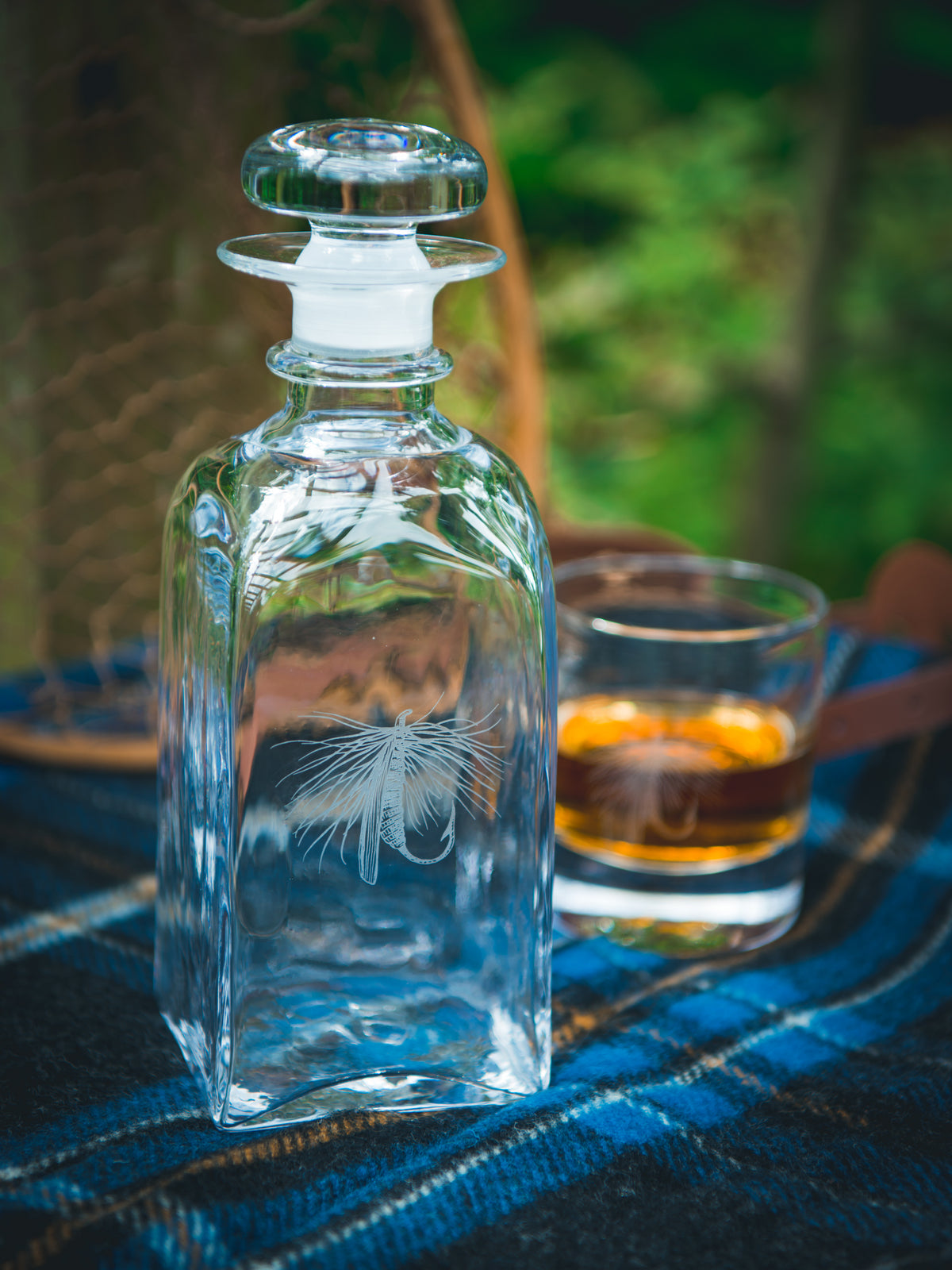 Simon Pearce Fly Fishing Woodbury Spirit Decanter