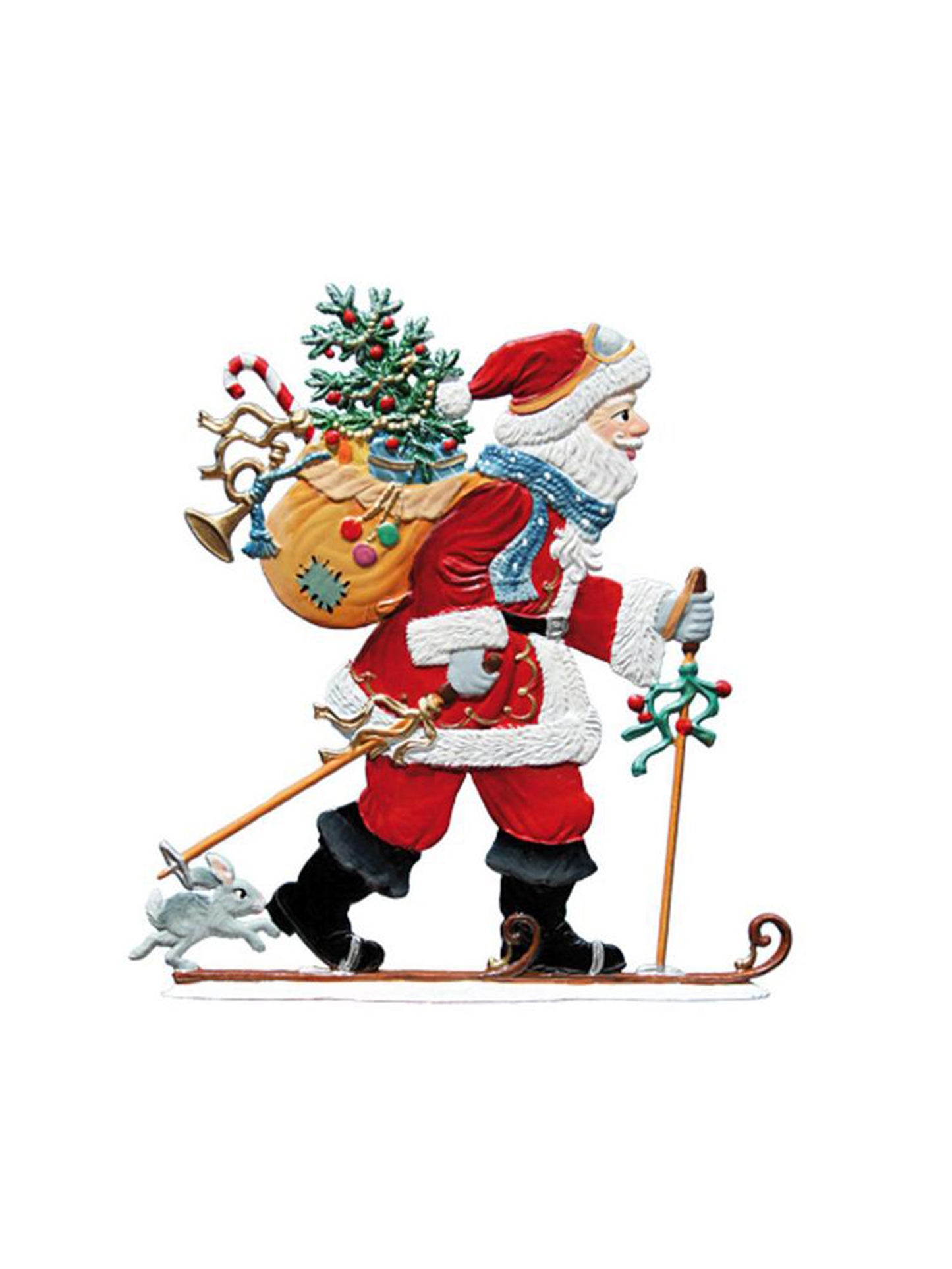 Wilhelm Schweizer Pewter Santa Hitting the Slopes Weston Table