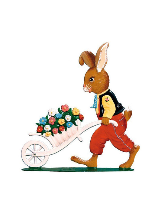 Wilhelm Schweizer Pewter Bunny Pushing Cart Weston Table