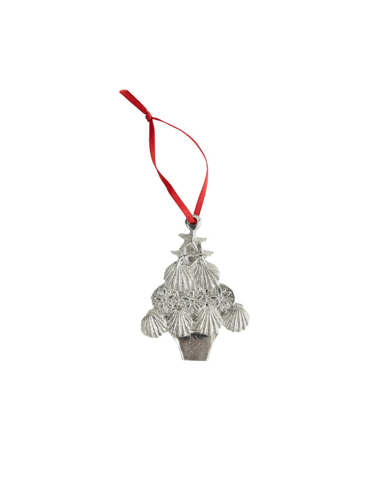 Winter Wonderland Tree Pewter Ornaments Seashell in Tree Weston Table