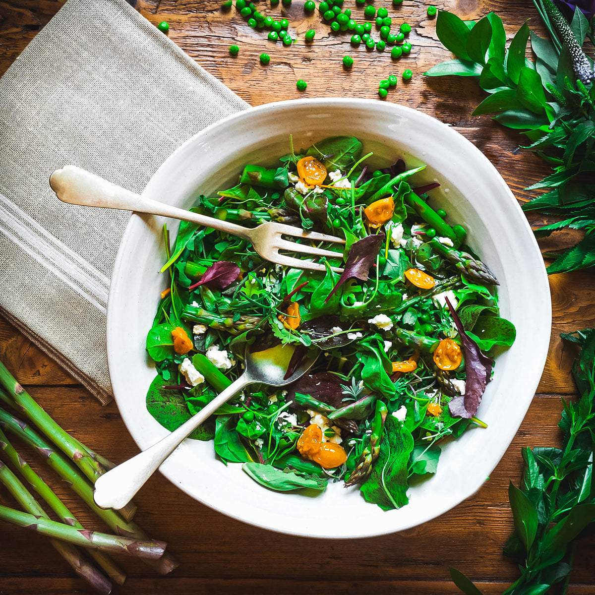 CSA Salad with Marinated Feta and Semi Dried Tomatoes | Weston Table