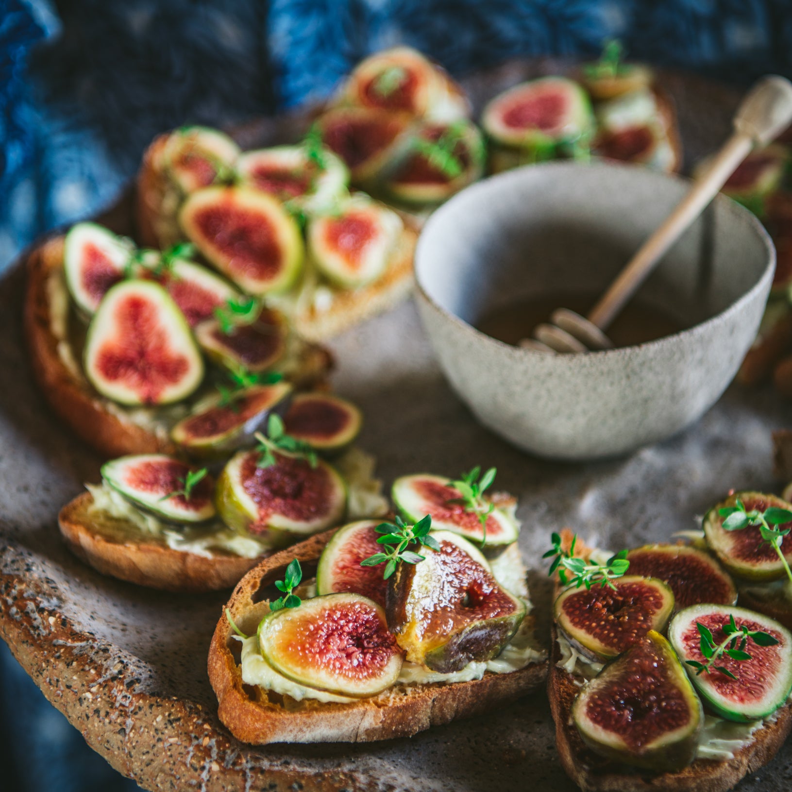 Fig Bruschetta with Honey and Gorgonzola Butter | Weston Table