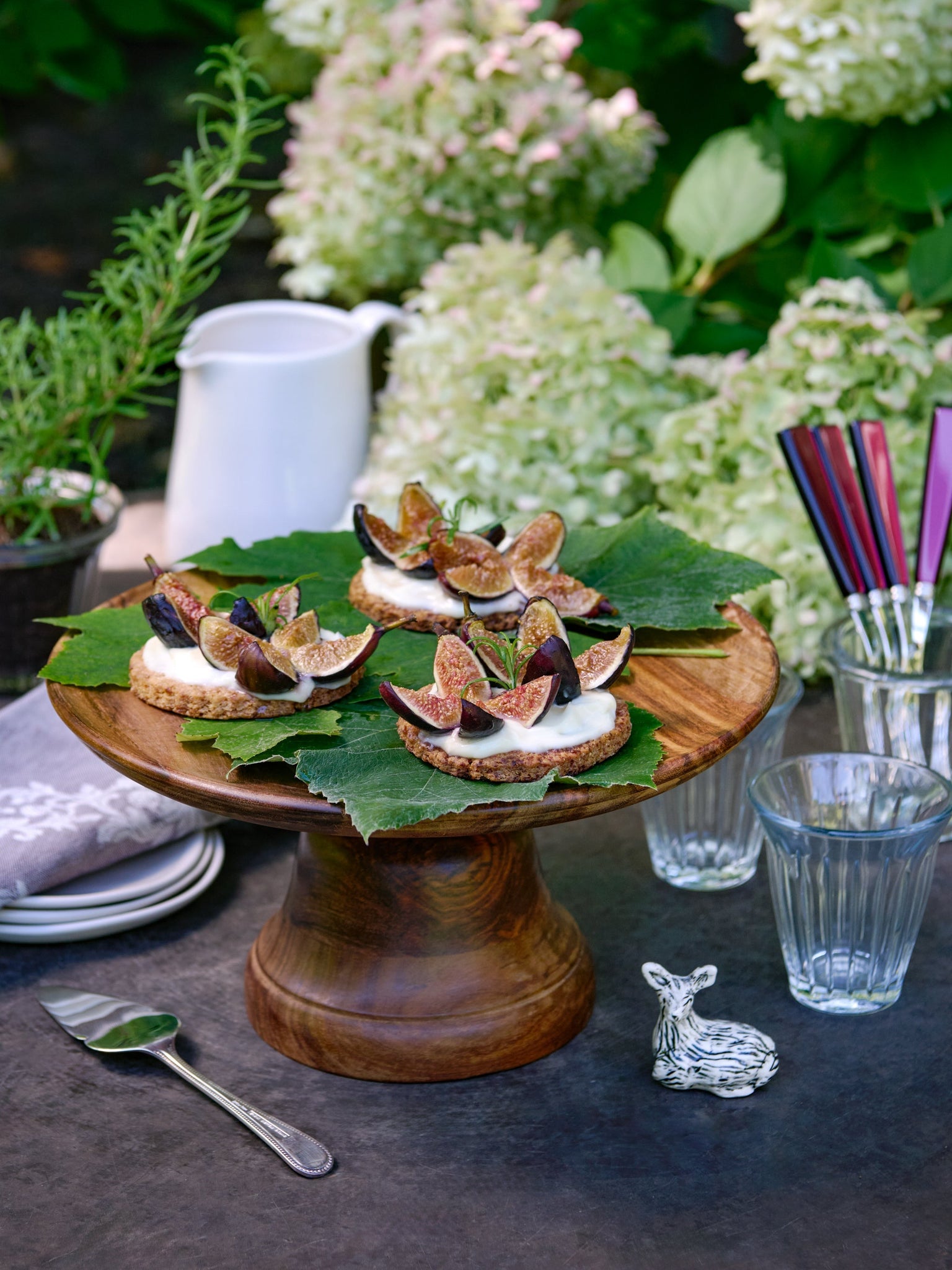 Fig Flower and Honey Mascarpone Tartlets