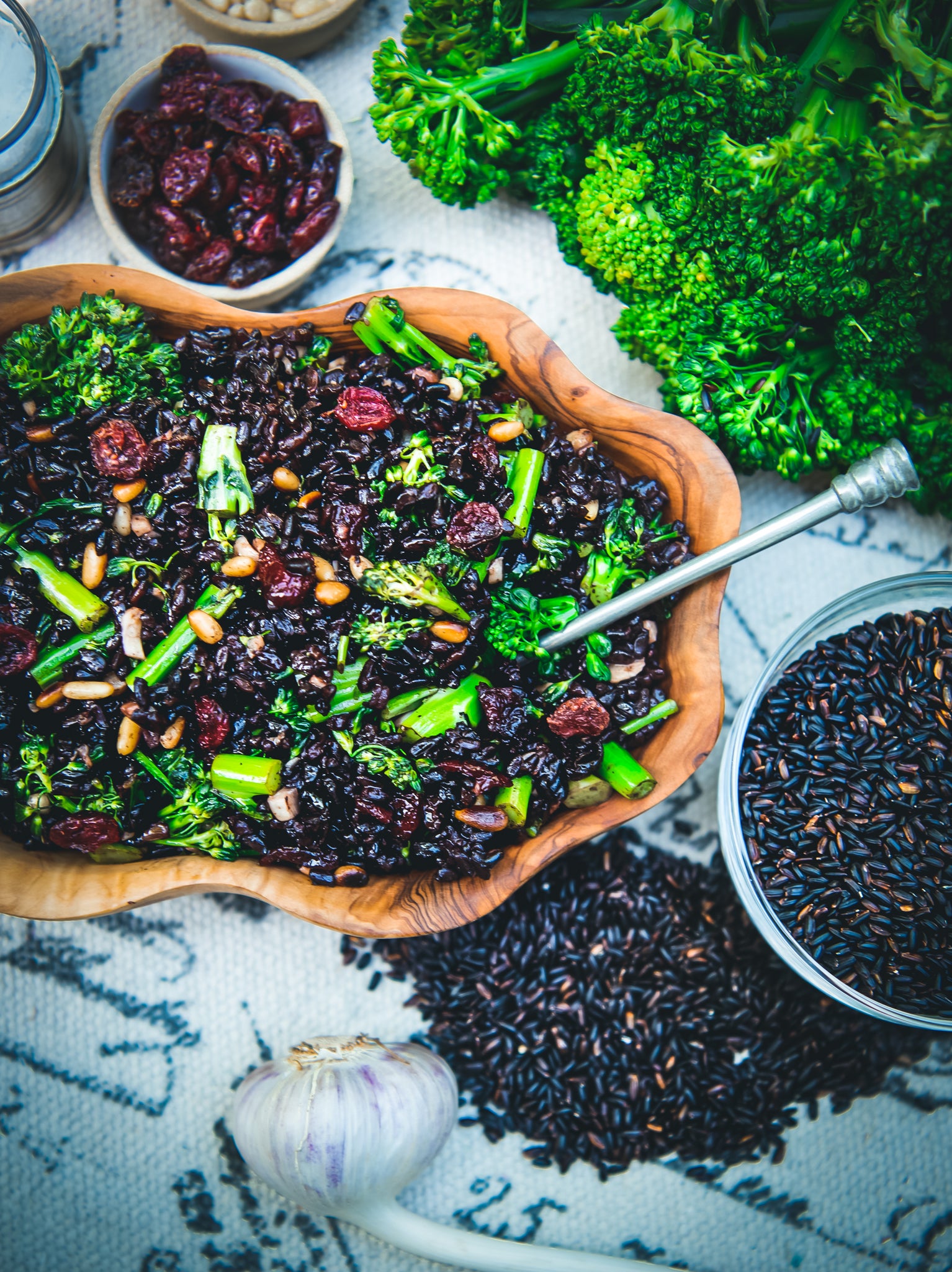 Forbidden Rice, Broccolini, Cranberries & Pine Nuts Recipe Weston Table