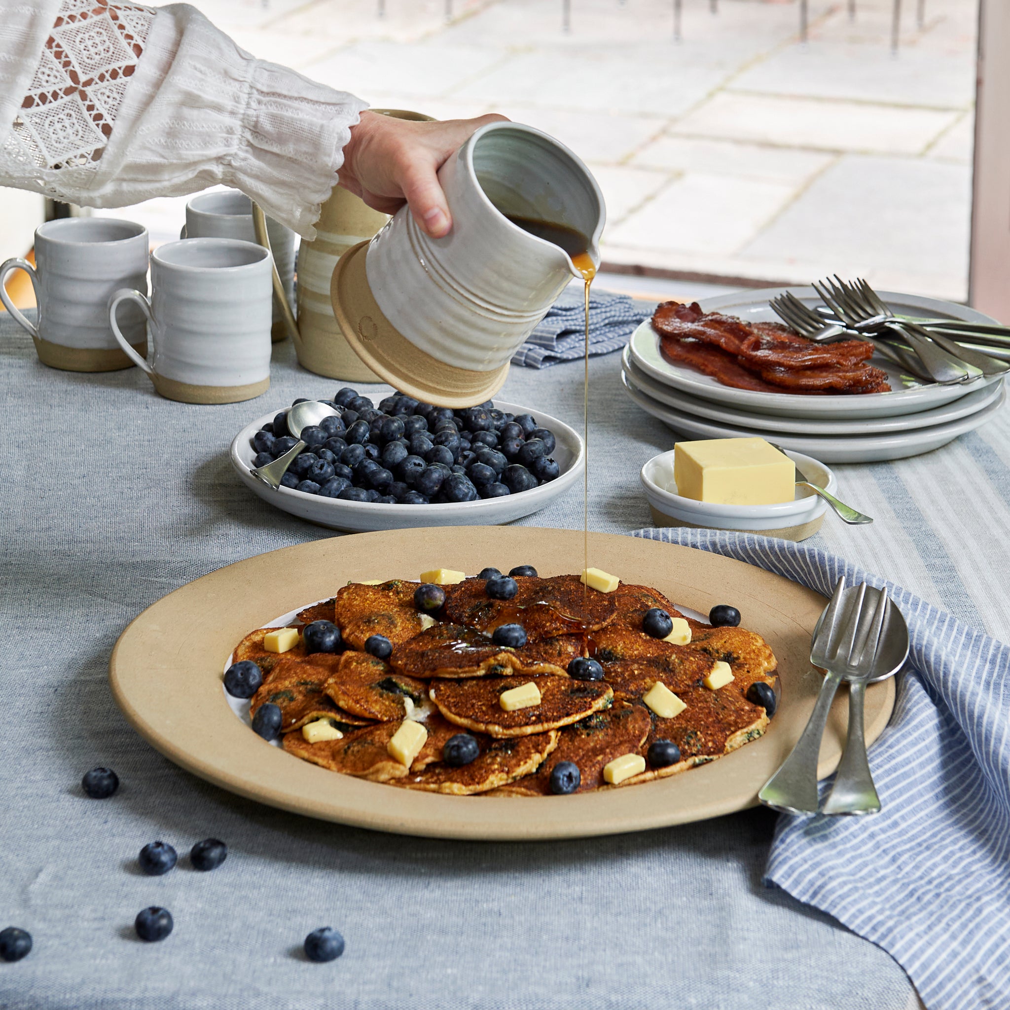 OFYR Griddled Blueberry Corn Pancakes|Weston Table