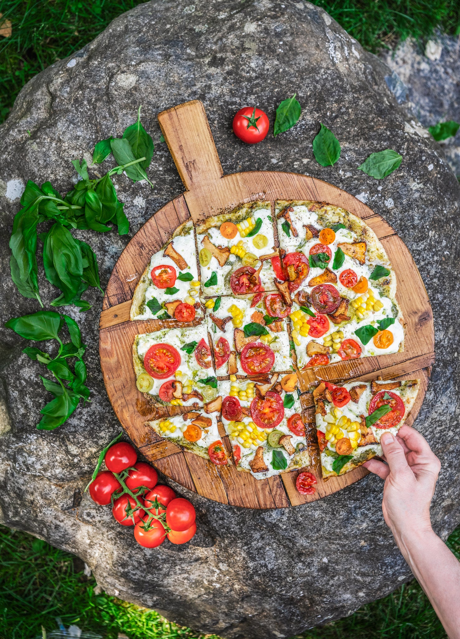 OFYR Chanterelle, Charred Corn, & Roasted Tomato Pizza|Weston Table