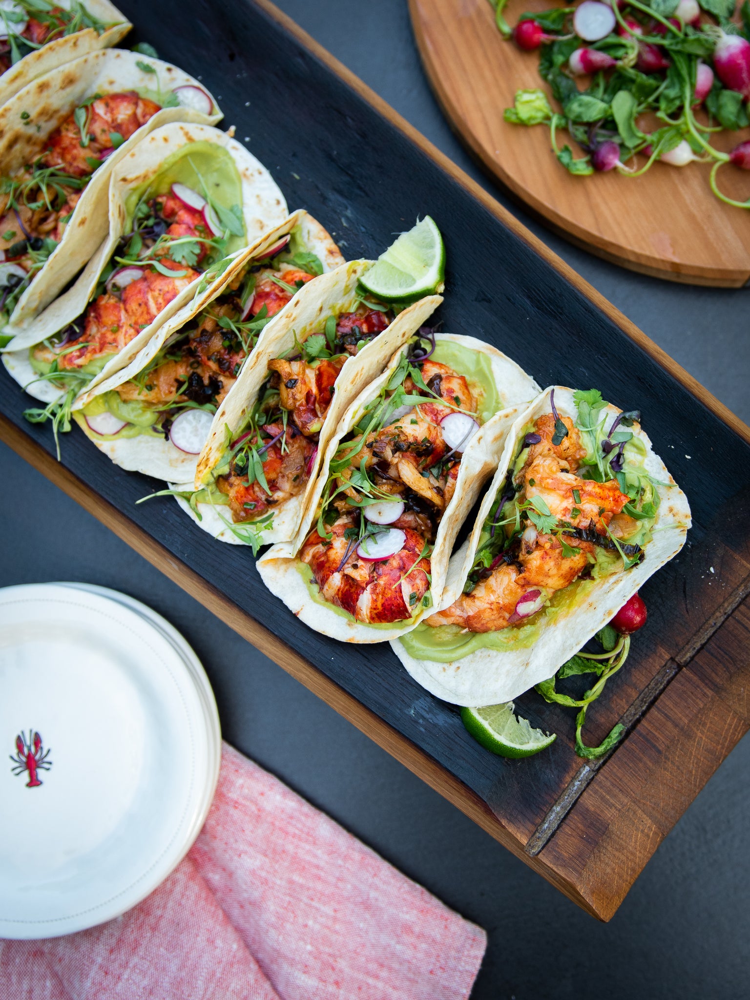 OFYR Lobster Tacos with Avocado Crema, Radish and Sprouts|Weston Table