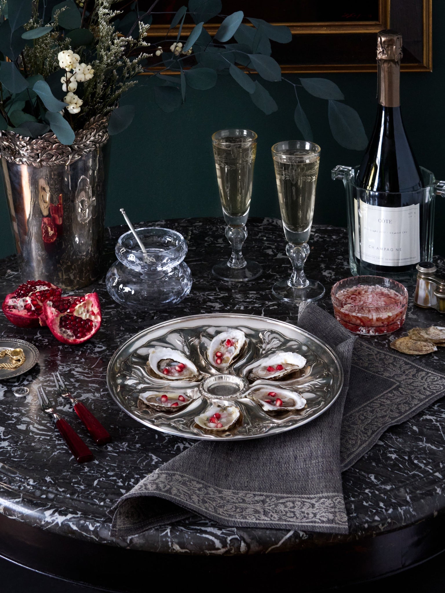 Oysters with Pomegranate Mignonette | Weston Table