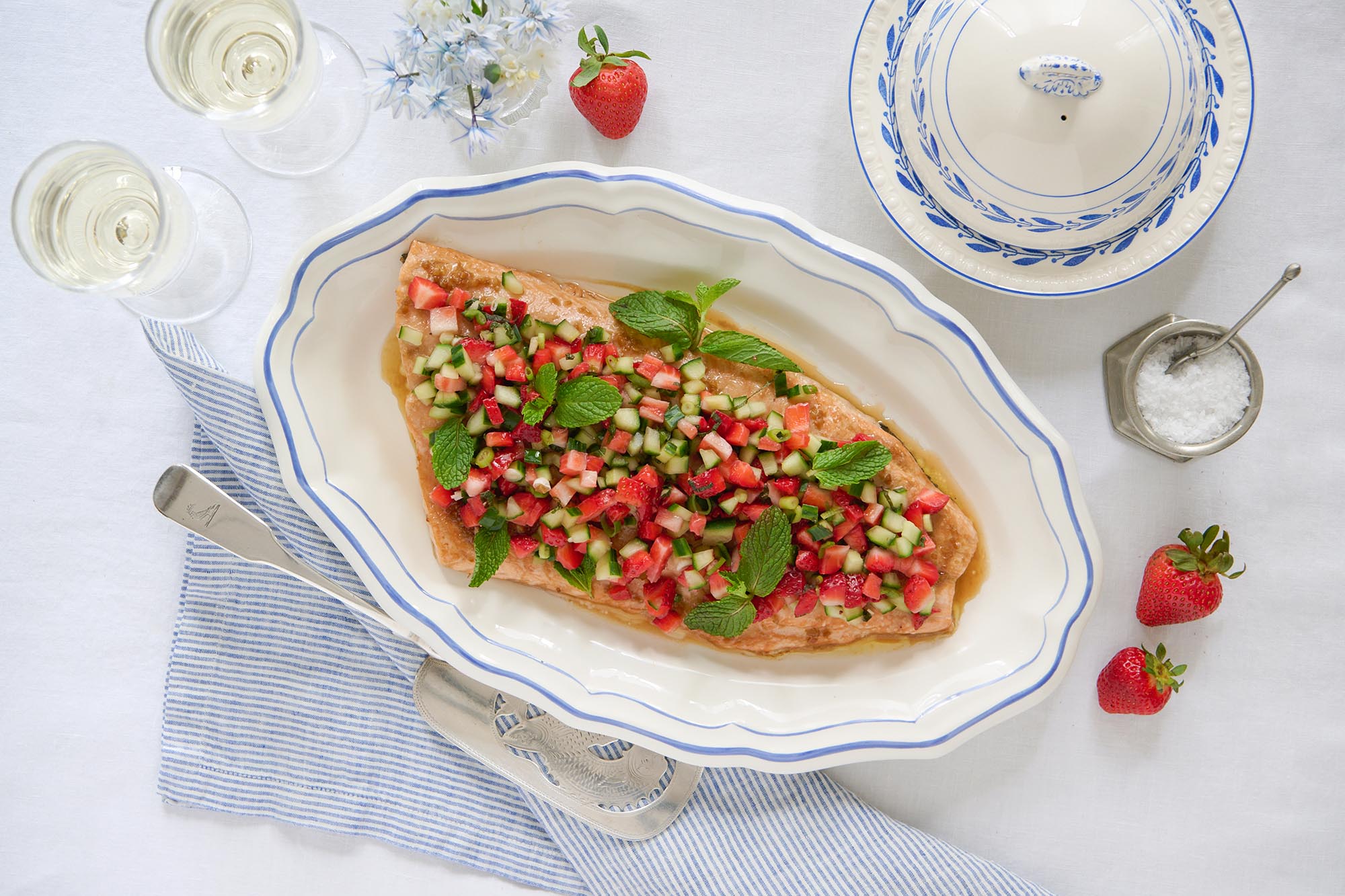 Salmon with Strawberry, Cucumber, and Mint Relish | Weston Table