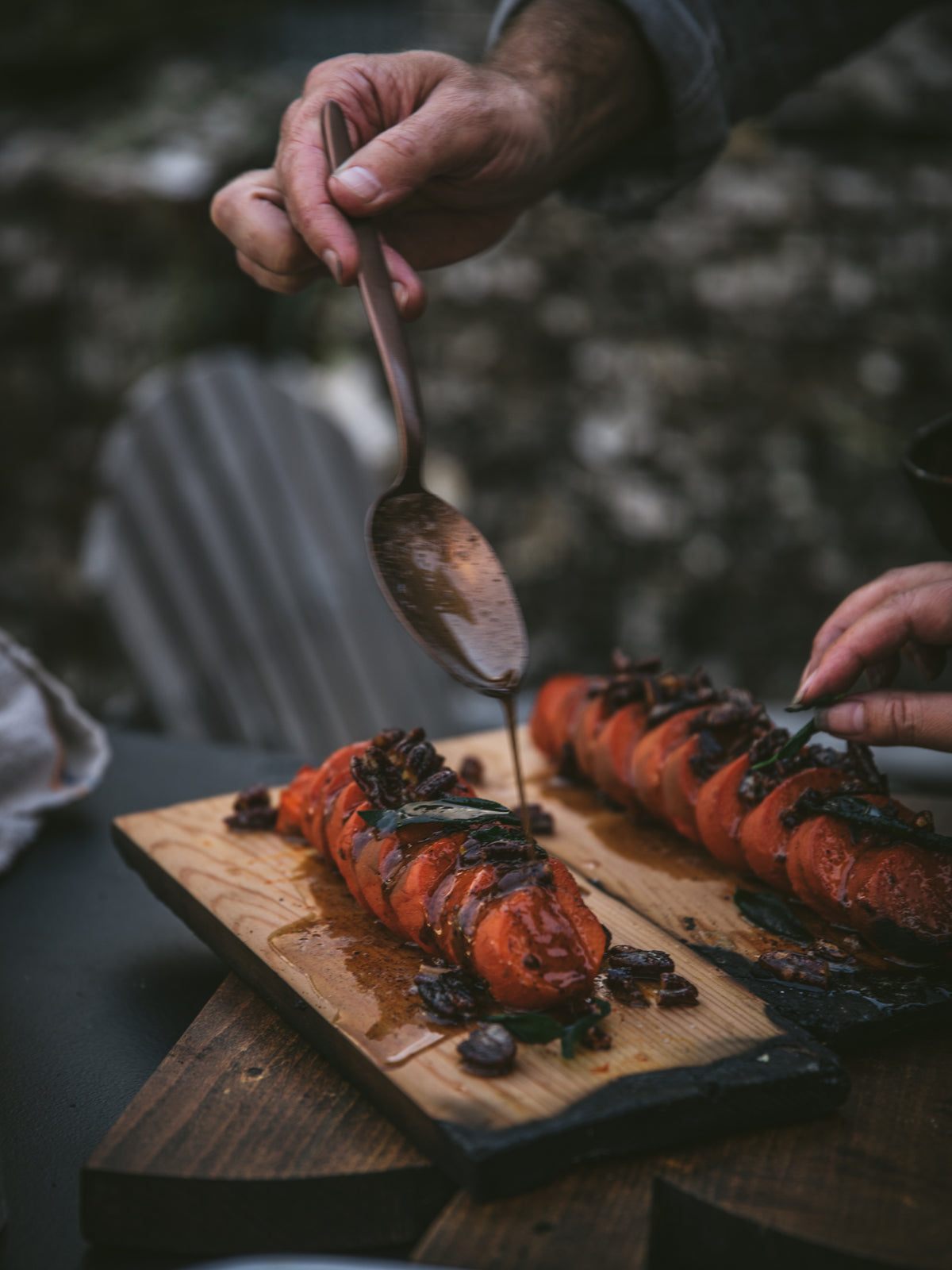OFYR Cedar Planked Sweet Potatoes with Pecan Brown Butter Recipe|Weston Table