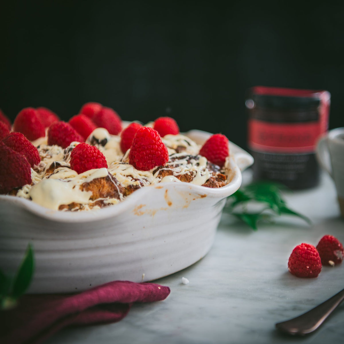 White Chocolate and Raspberry Bread Pudding | Weston Table