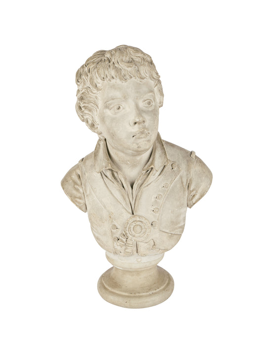 1820s French Boy Plaster and Marble Bust Weston Table