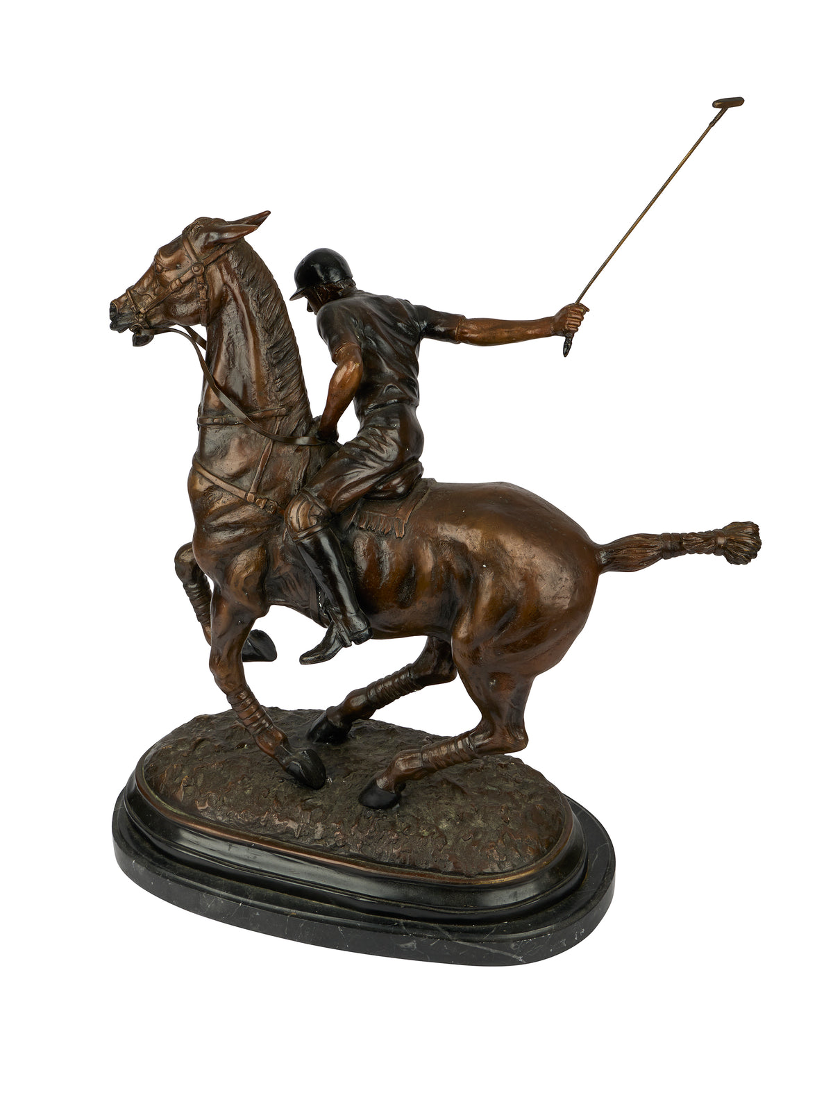 1909 French Bronze Polo Player and Horse Weston Table