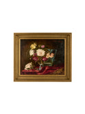 1930s French Still Life Floral Oil Painting Weston Table