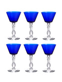 Vintage 1930s Morgantown Blue Cobalt Plantation Cocktail Glasses Set of Six Weston Table