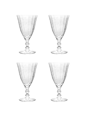  Vintage 1940s Fostoria Crystal Glasses Set of Four 