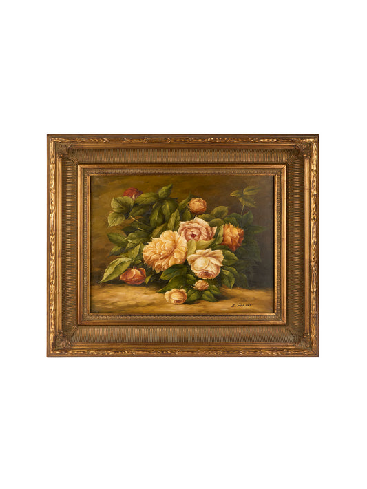 1950s French Flower Painting Weston Table