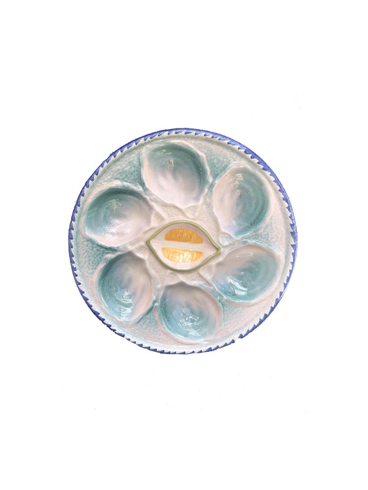 Vintage 1950s St. Clements Aqua Oyster Plate Weston Table