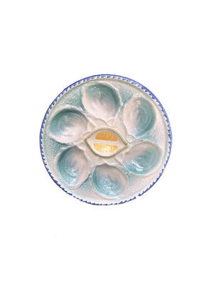  Vintage 1950s St. Clements Aqua Oyster Plate Weston Table 