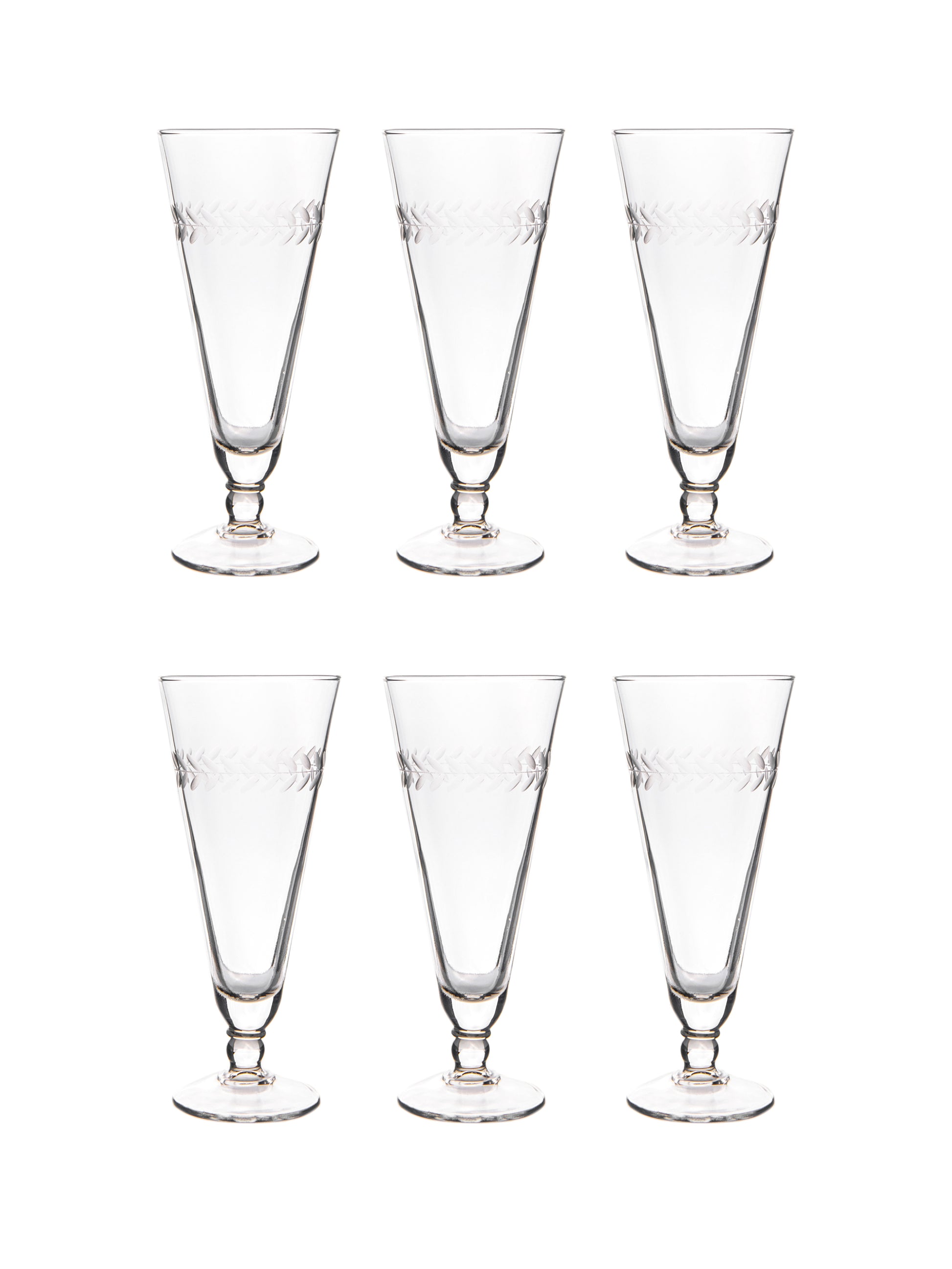 Vintage 1960s Etched Foot Collins Glasses Weston Table