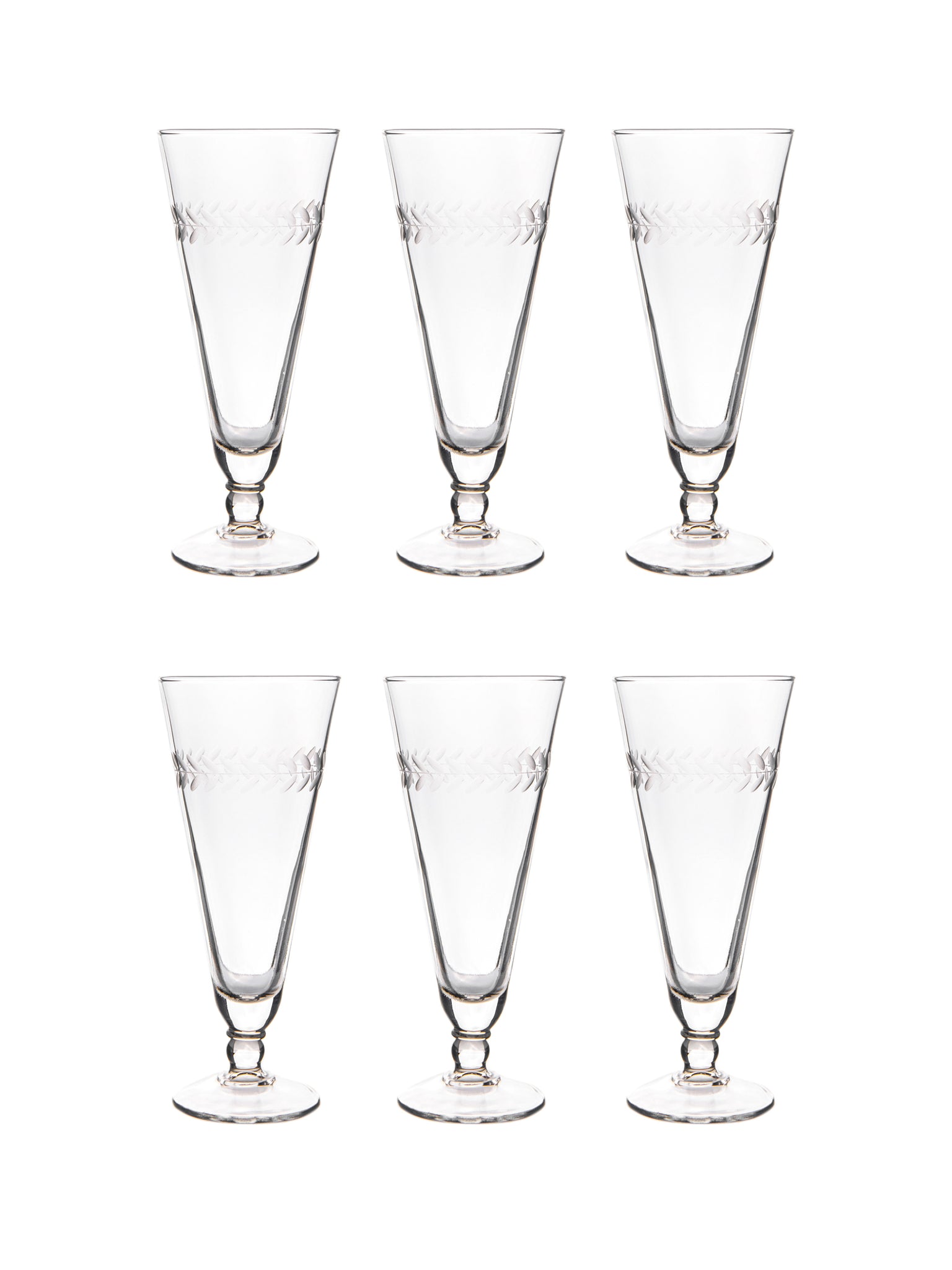 Vintage 1960s Etched Foot Collins Glasses Weston Table