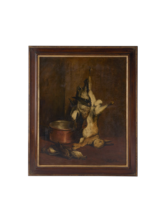 19th Century Robert Mols Game Still Life Painting Weston Table