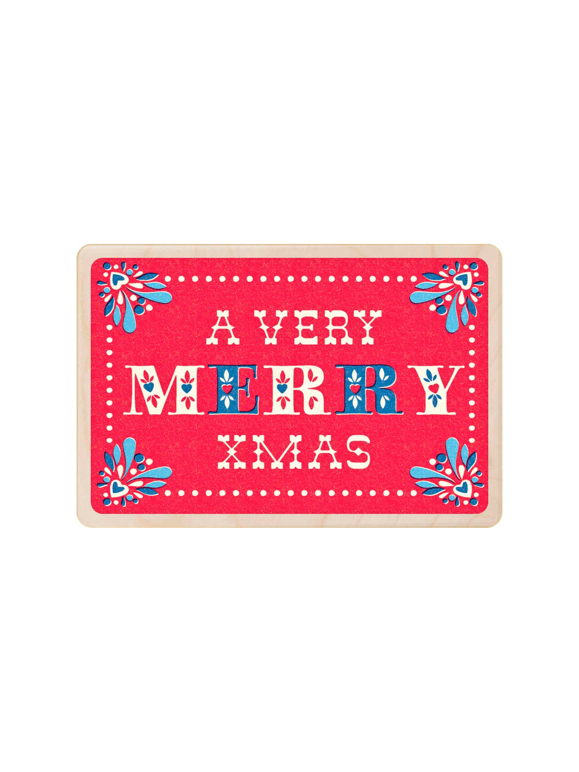 A Very Merry XMAS Wooden Postcard Weston Table