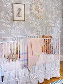Alicia Adams Alpaca Border Baby Blanket Powder and Ivory Weston Table